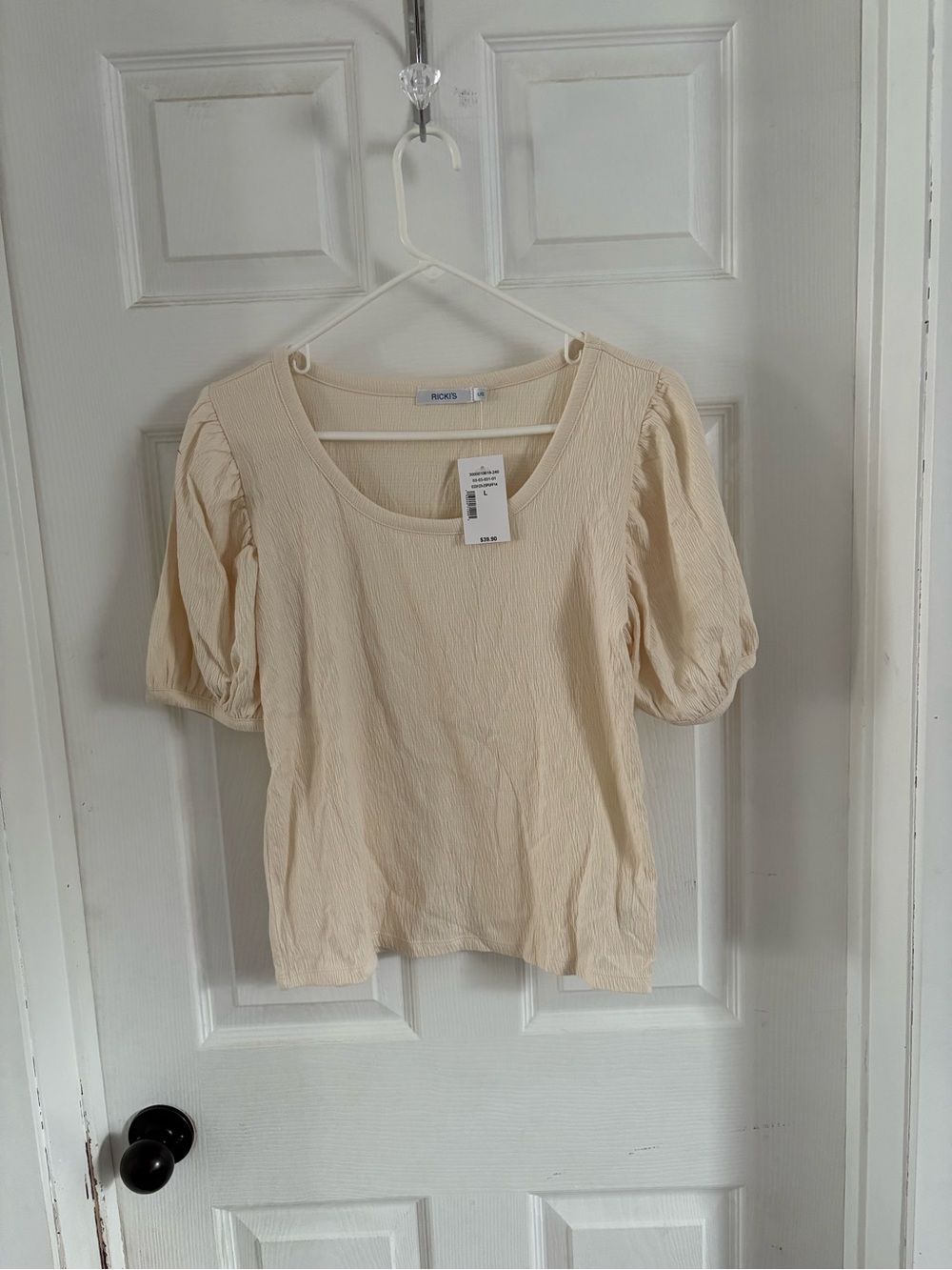 Ricki's Cream Puff Sleeve Scoop Neck Top